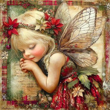 Christmas Fairy, DCO-102142, Sign For Wreath, 10x10in Metal Sign